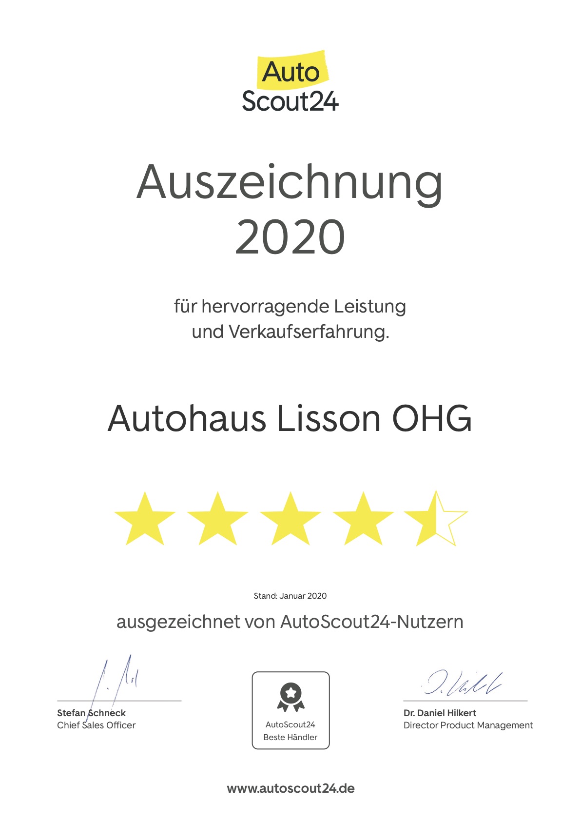 Auszeichnung Autoscout